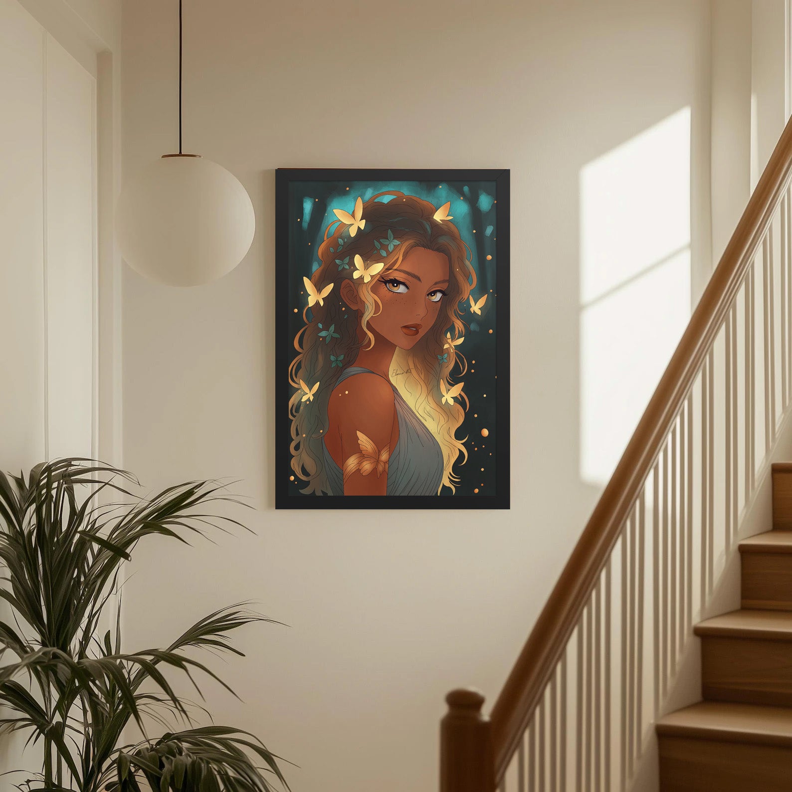 Framed Virgo Anime Print | Manga Zodiac Astrology Wall Art