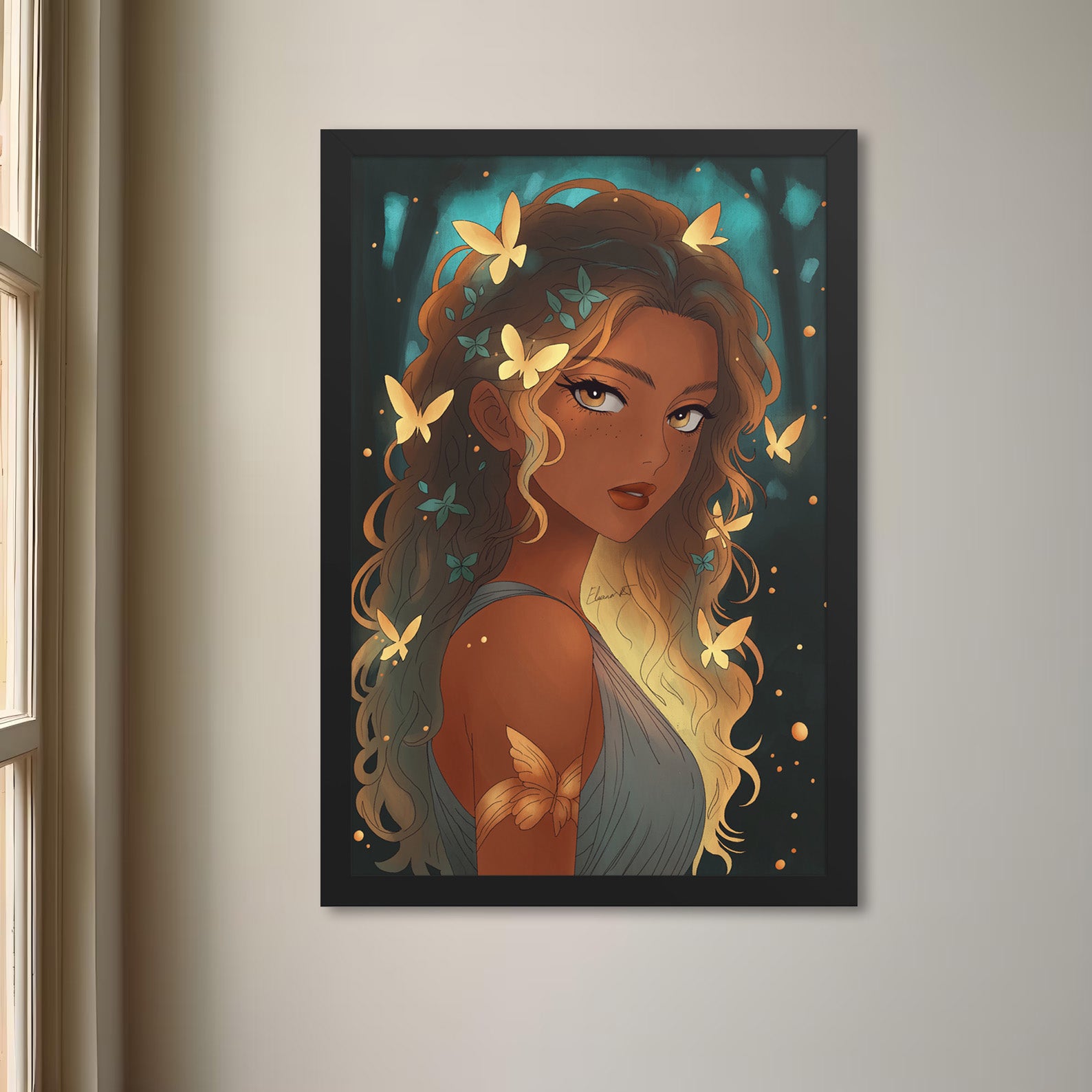 Framed Virgo Anime Print | Manga Zodiac Astrology Wall Art