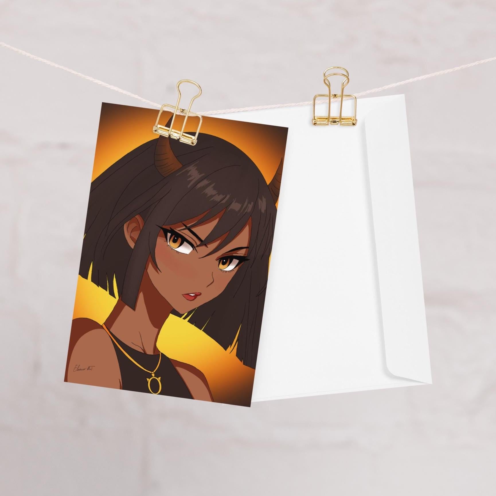 Illustrated Manga Zodiac Greeting Cards | Anime Art Portraits | Blank Inside