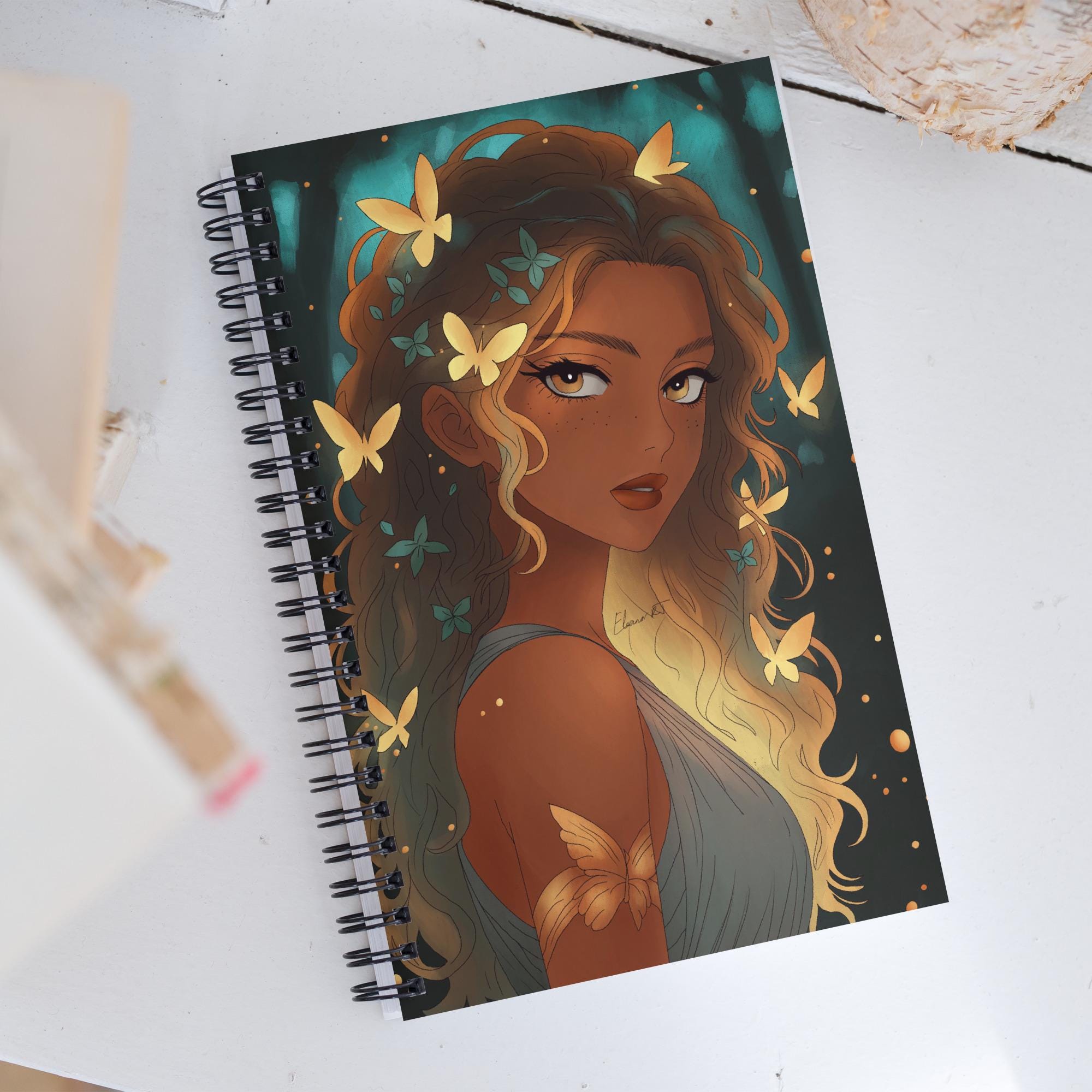 Manga Art Journal | Hand Illustrated Spiral Notebook | Virgo Zodiac Art