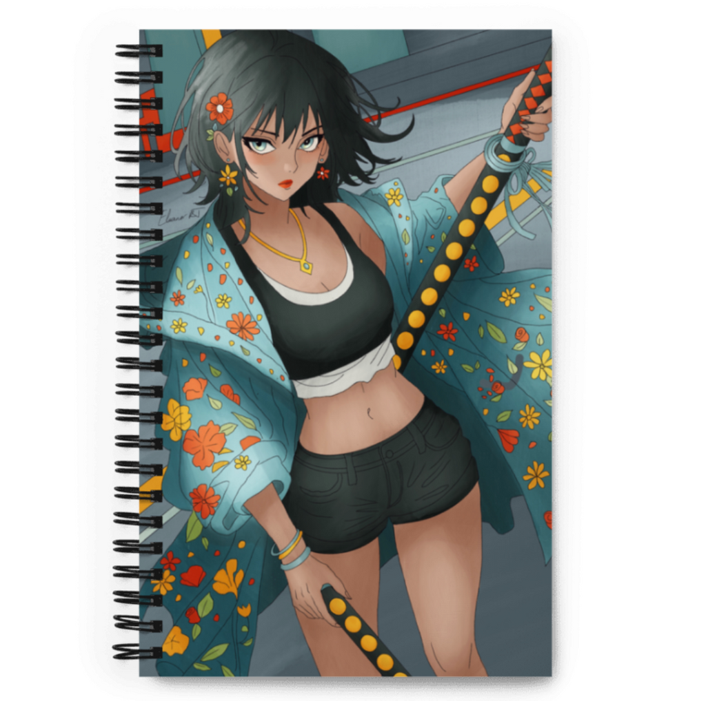 Manga Character Journal | Hand Illustrated Spiral Notebook | Anime Character Art