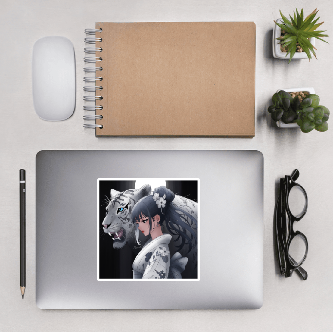 Anime Character Zodiac Sticker | Taurus, Capricorn, Virgo, Pisces, Tiger, Snake Manga Art