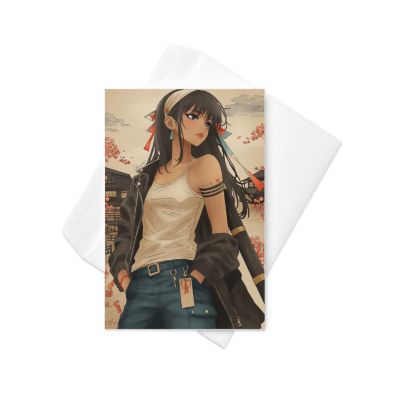 Illustrated Manga Greeting Cards | Anime Art Portraits | Blank Inside