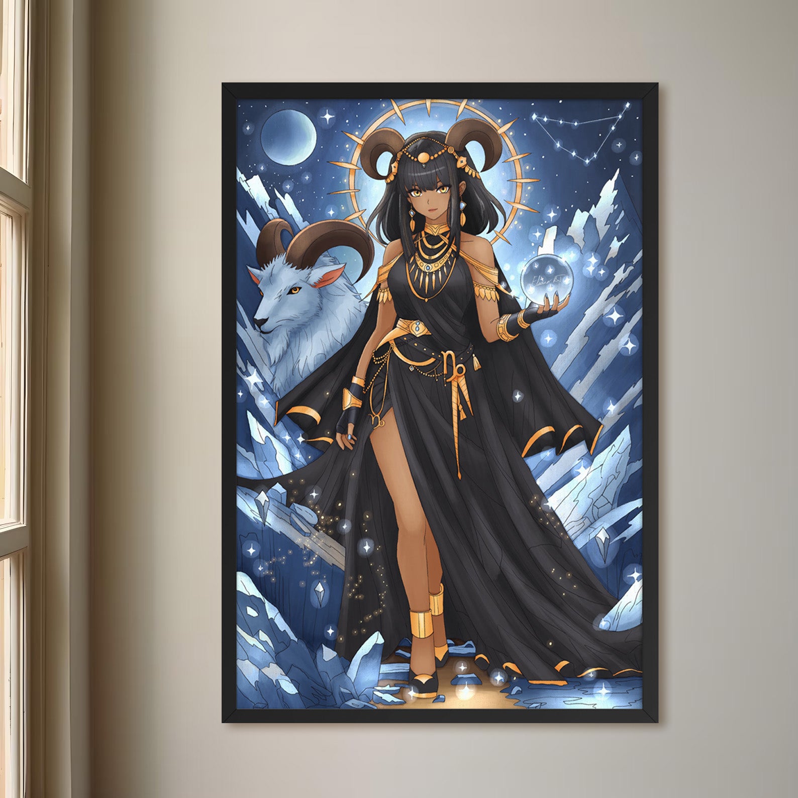 Framed Anime Character Print | Manga Wall Art | Capricorn Poster
