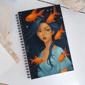 Manga Art Journal | Hand Illustrated Spiral Notebook | Pisces Zodiac Art