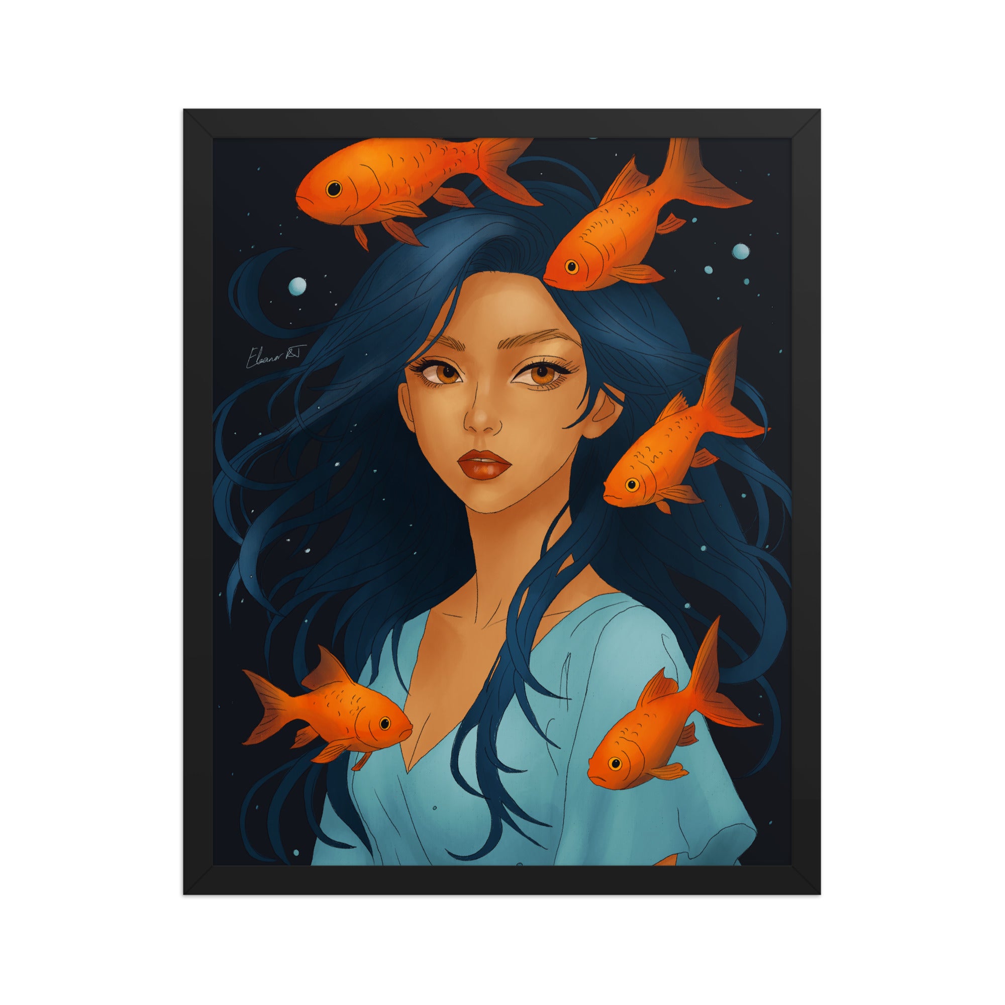 Framed Pisces Anime Print | Manga Zodiac Astrology Wall Art