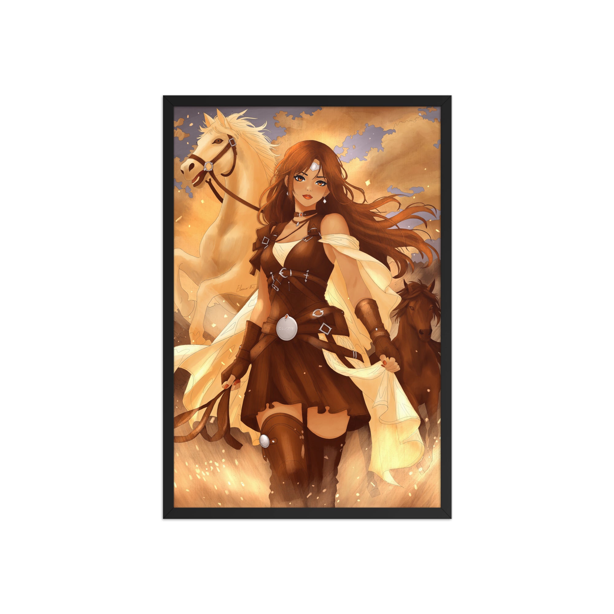 Framed Anime Character Print | Manga Wall Art | Year of the Horse Poster