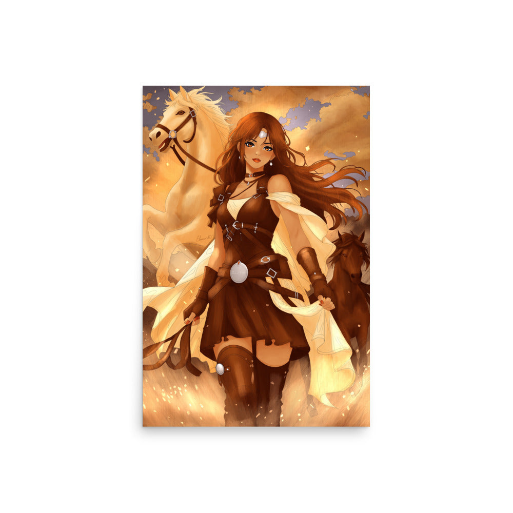 Framed Anime Character Print | Manga Wall Art | Year of the Horse Poster