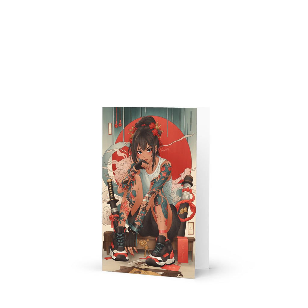 Illustrated Manga Greeting Cards | Anime Art Portraits | Blank Inside