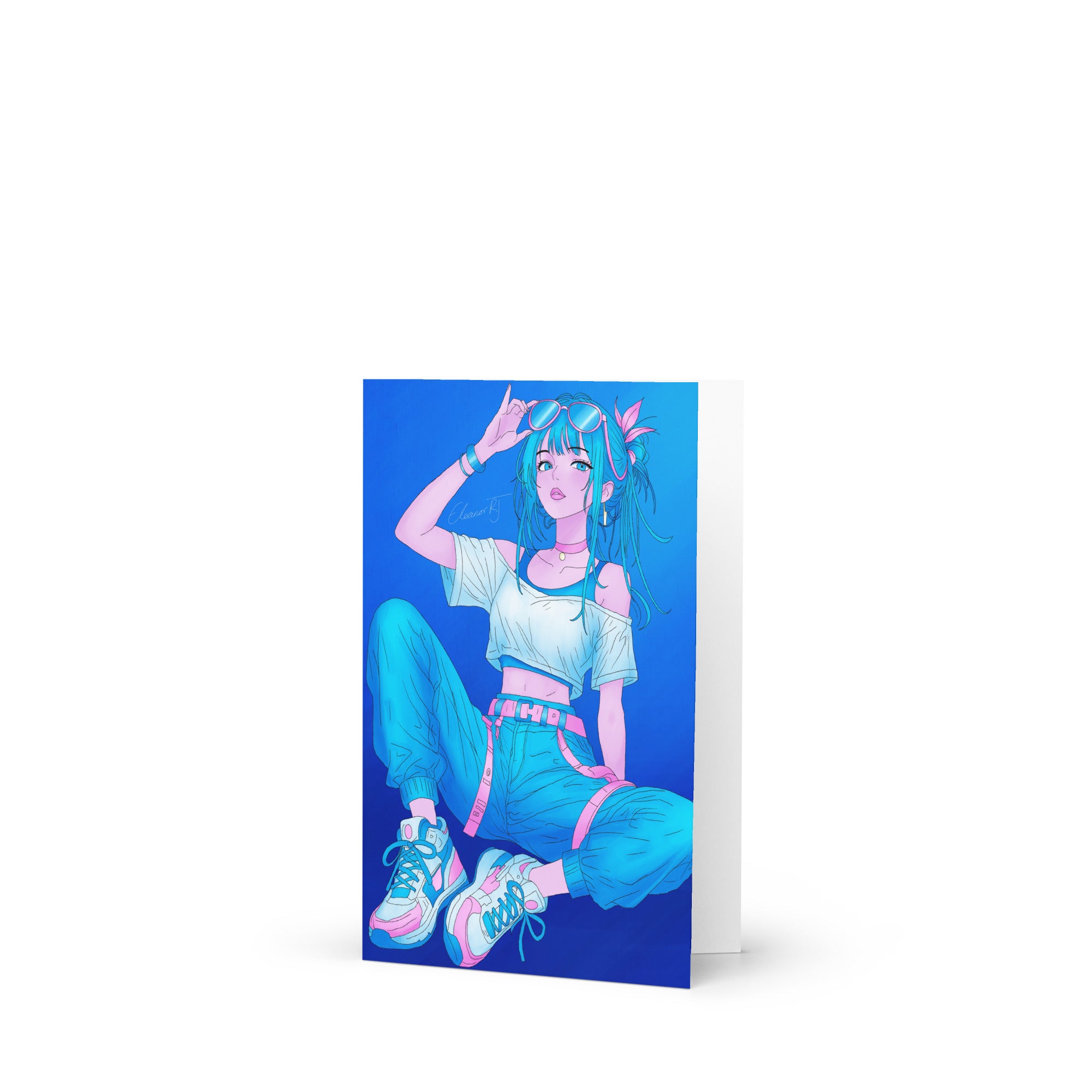 Illustrated Manga Greeting Cards | Anime Art Portraits | Blank Inside