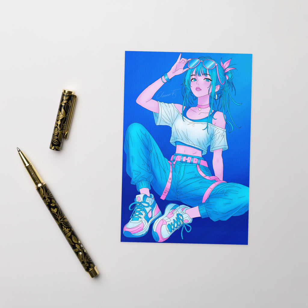 Illustrated Manga Greeting Cards | Anime Art Portraits | Blank Inside