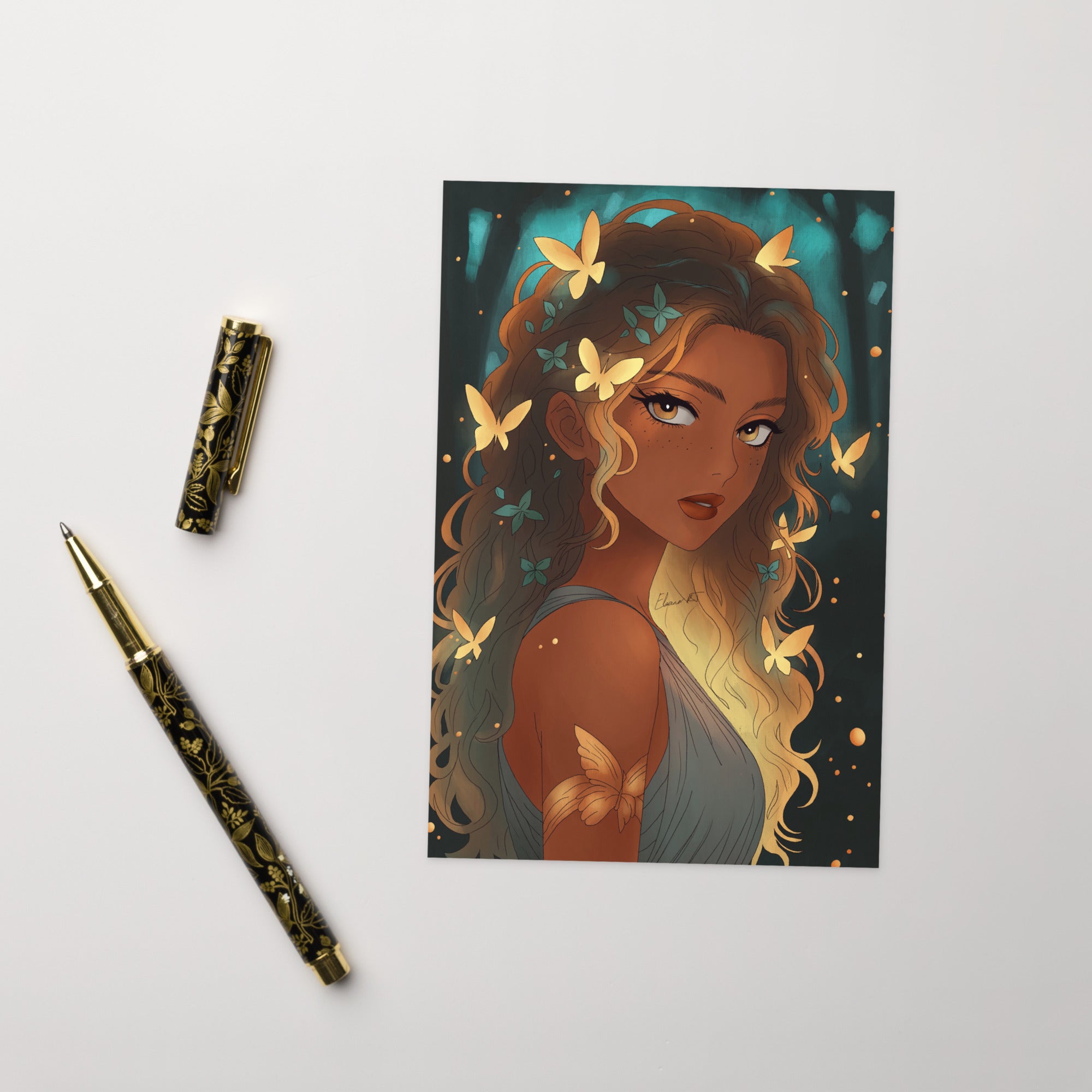 Illustrated Manga Greeting Cards | Anime Art Portraits | Blank Inside
