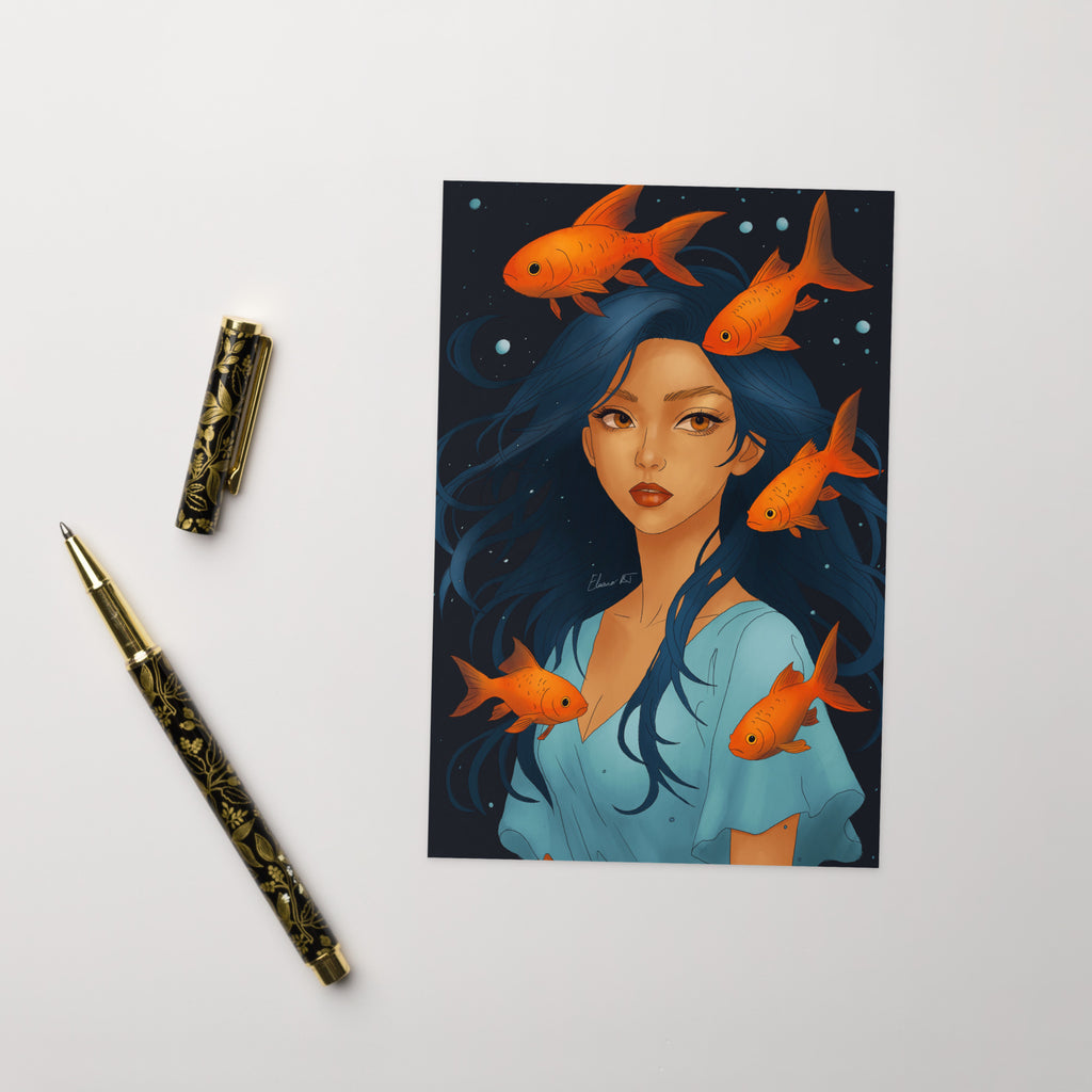 Illustrated Manga Greeting Cards | Anime Art Portraits | Blank Inside