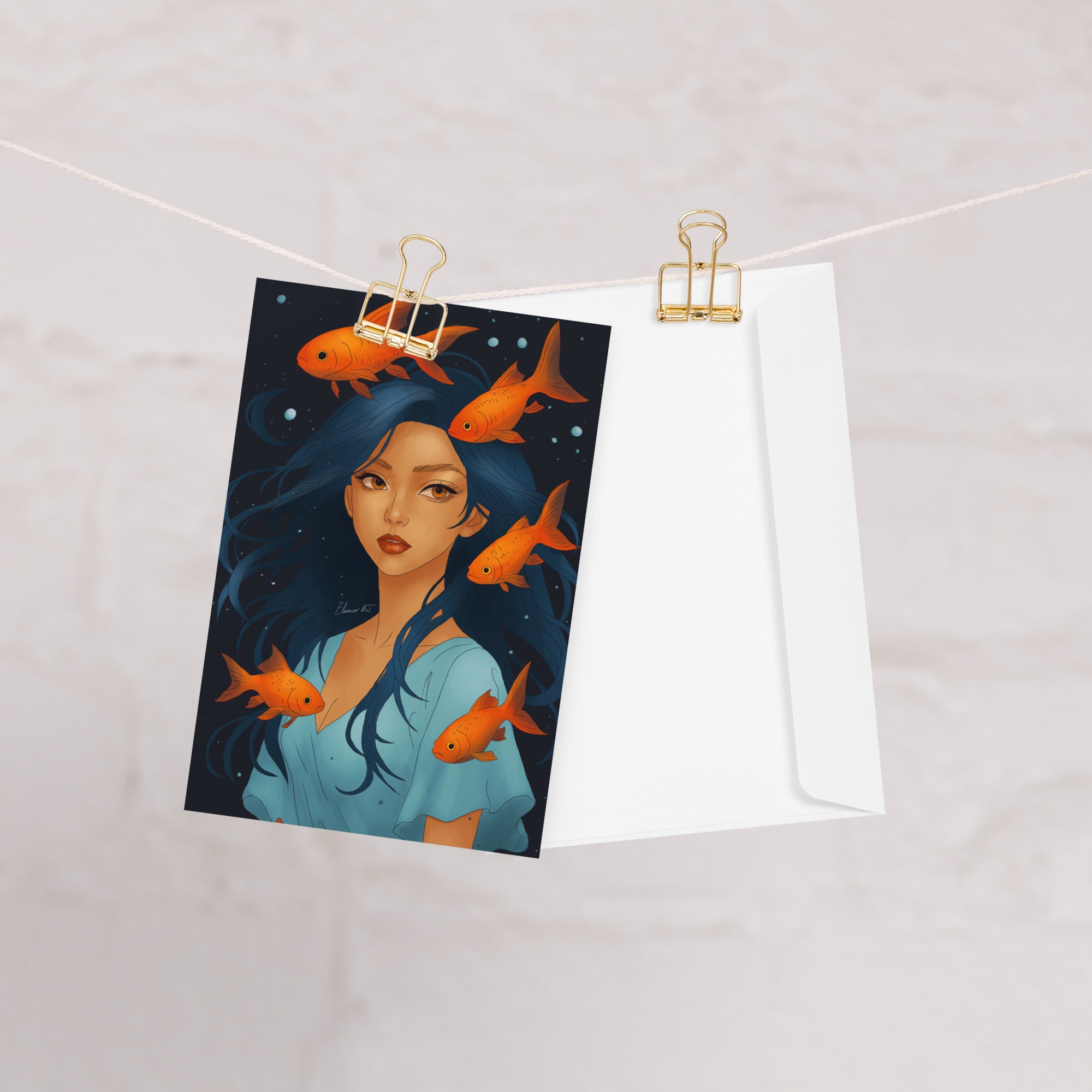 Illustrated Manga Greeting Cards | Anime Art Portraits | Blank Inside
