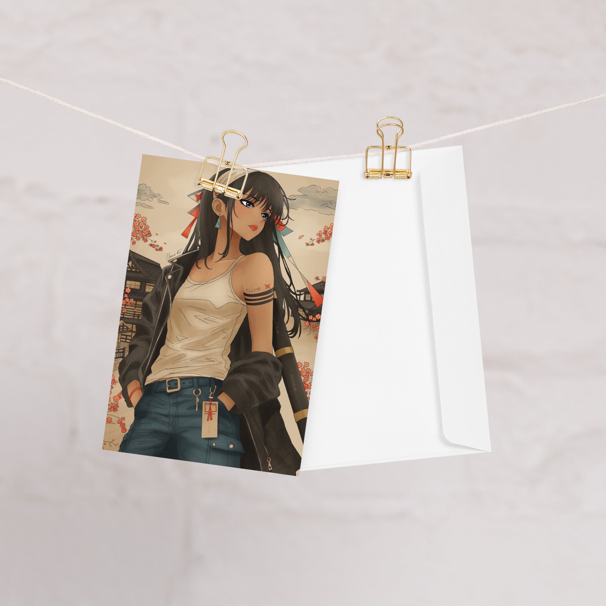 Illustrated Manga Greeting Cards | Anime Art Portraits | Blank Inside