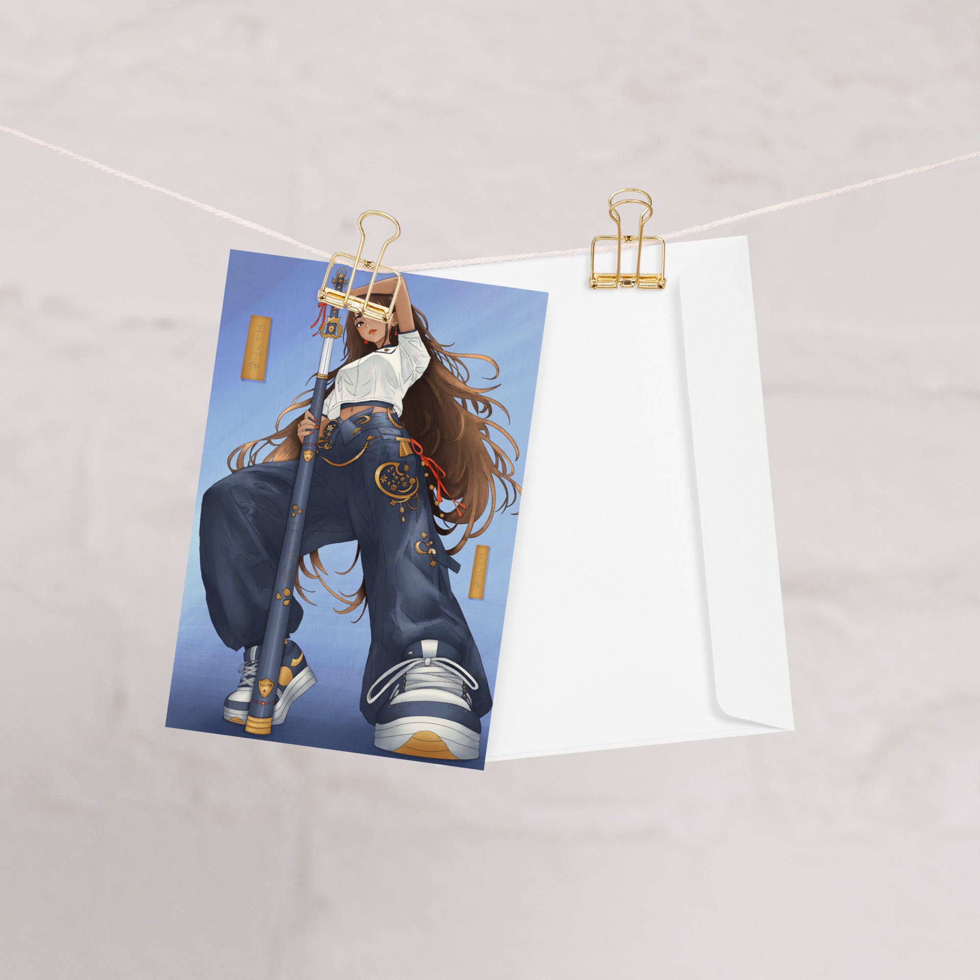 Illustrated Manga Greeting Cards | Anime Art Portraits | Blank Inside