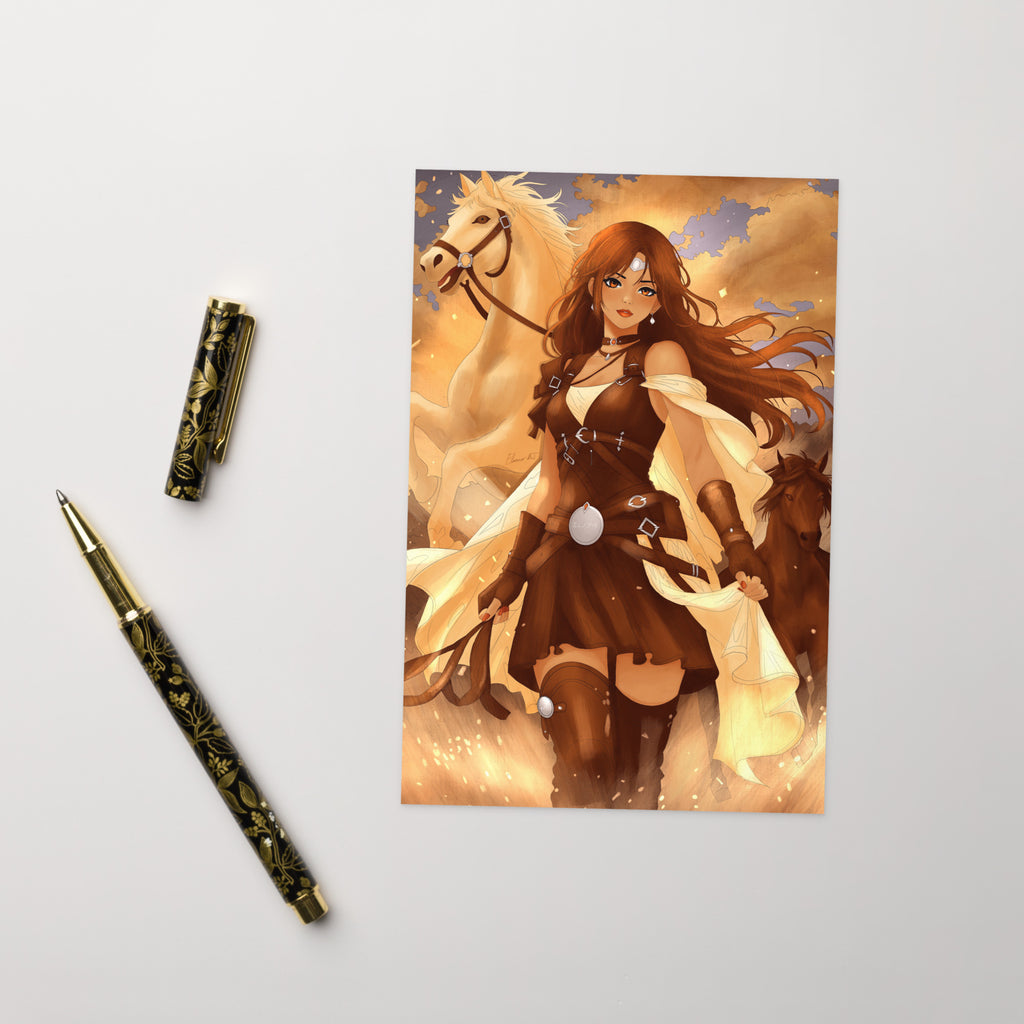 Illustrated Manga Greeting Cards | Anime Art Portraits | Blank Inside