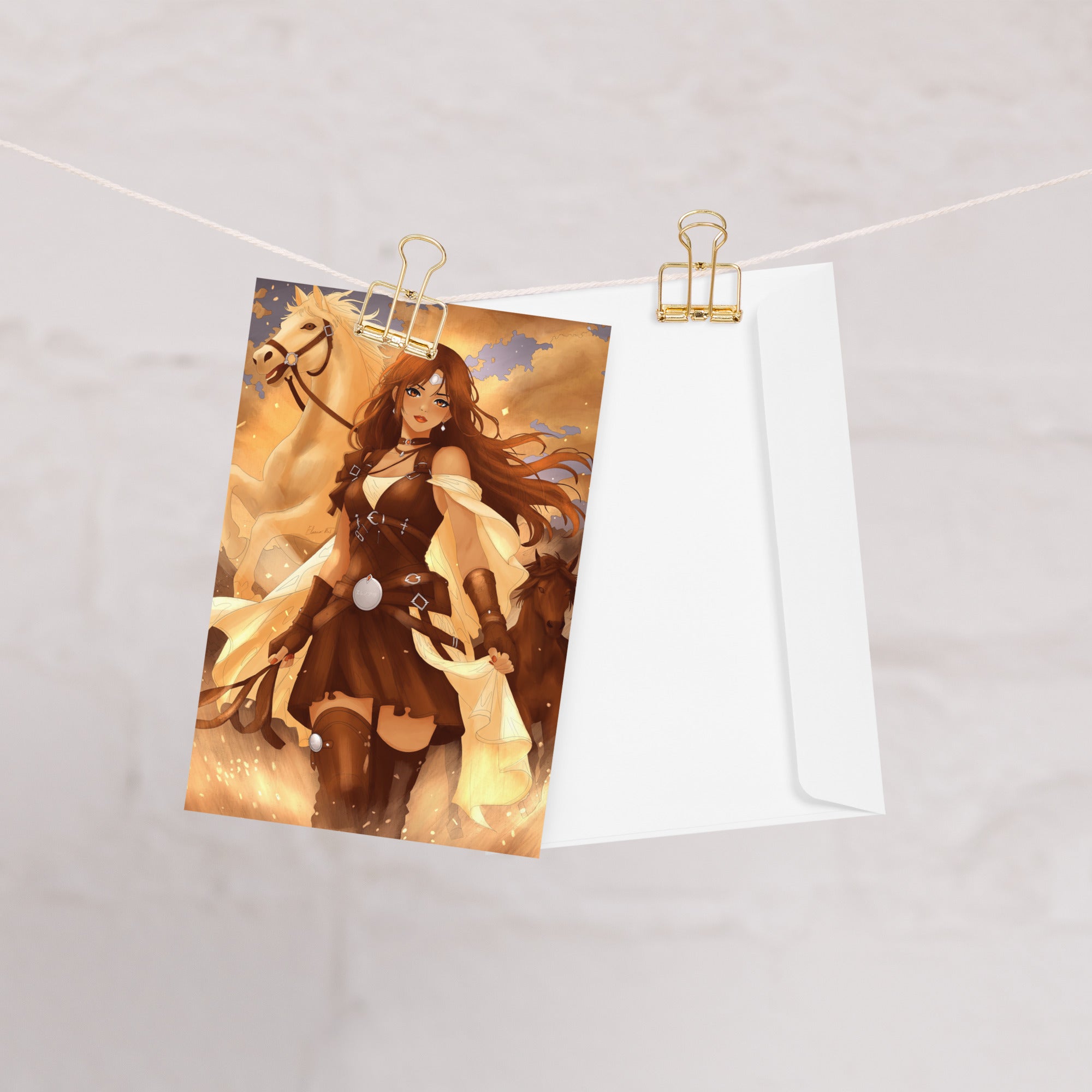 Illustrated Manga Greeting Cards | Anime Art Portraits | Blank Inside