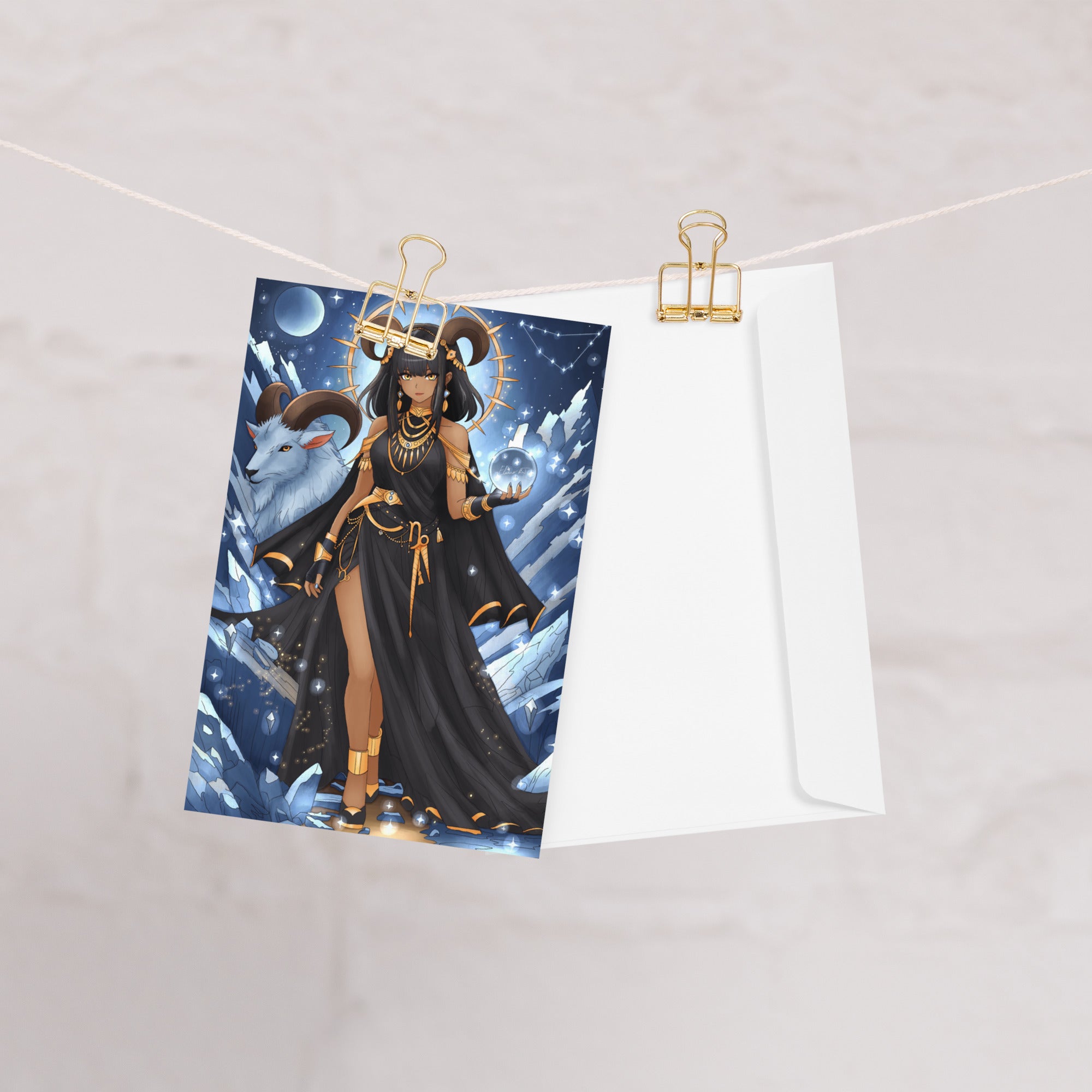 Illustrated Manga Greeting Cards | Anime Art Portraits | Blank Inside