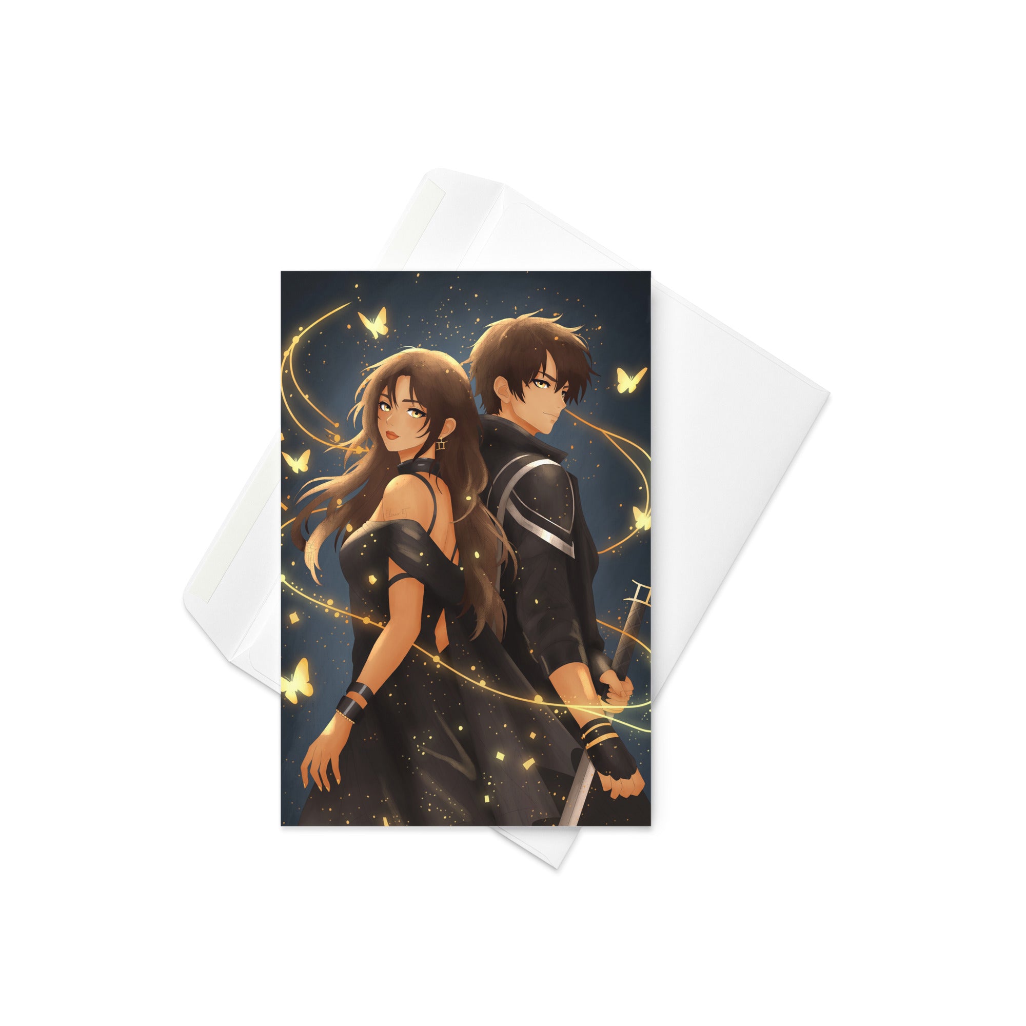 Illustrated Manga Greeting Cards | Anime Art Portraits | Blank Inside