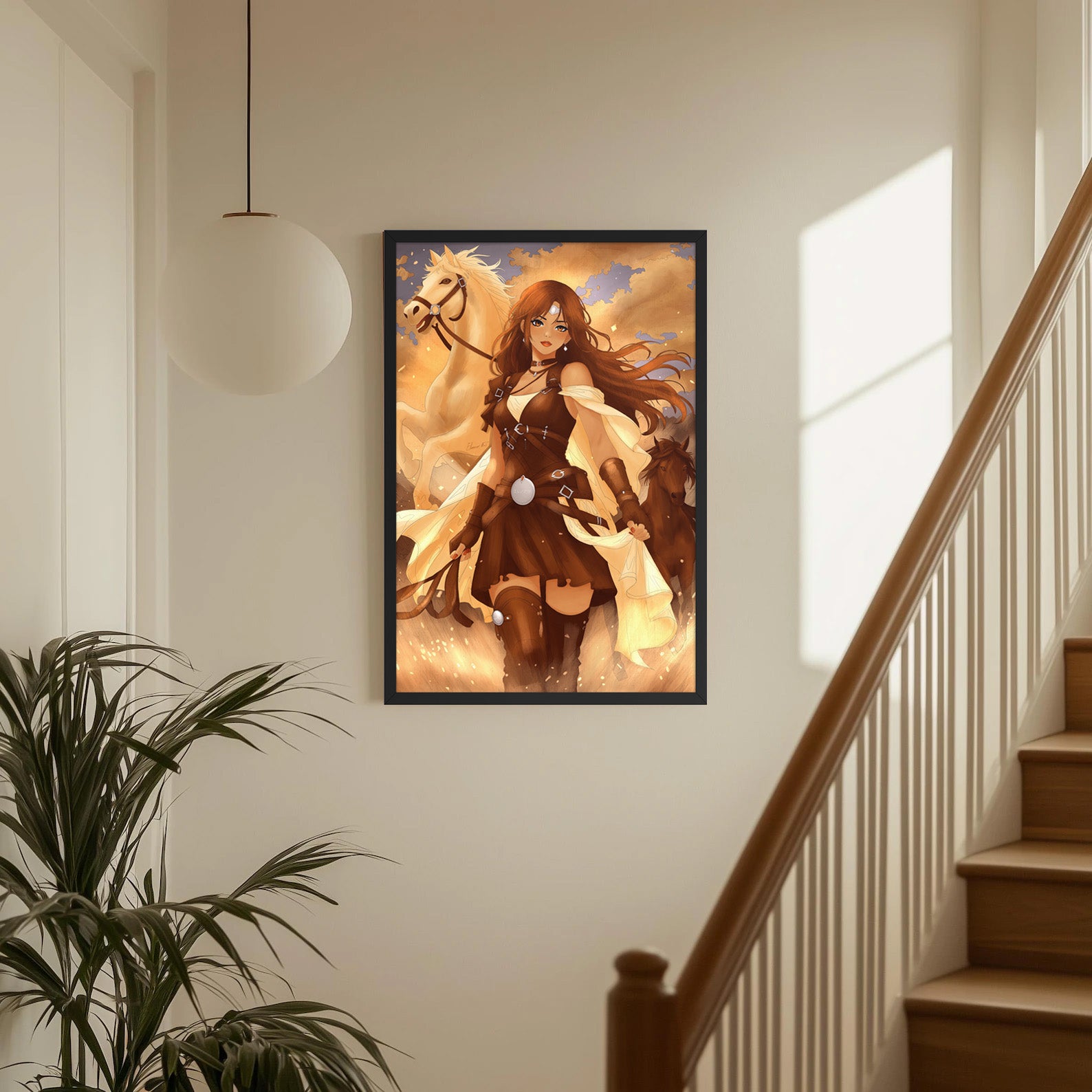 Framed Anime Character Print | Manga Wall Art | Year of the Horse Poster