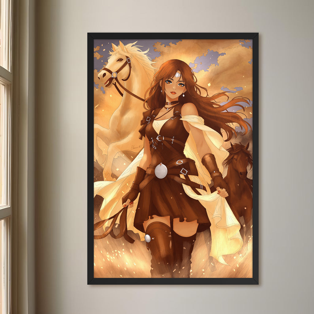Framed Anime Character Print | Manga Wall Art | Year of the Horse Poster