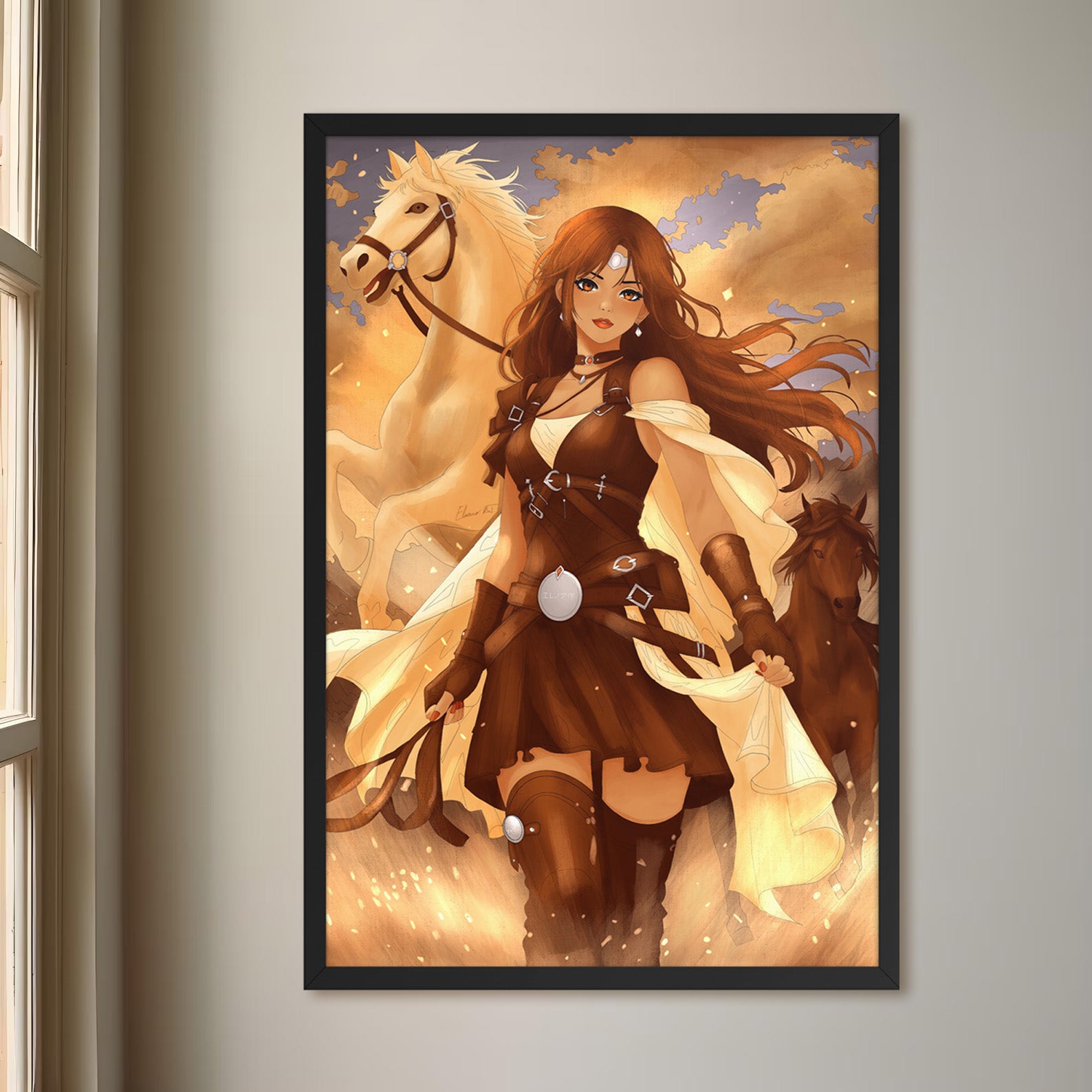 Framed Anime Character Print | Manga Wall Art | Year of the Horse Poster