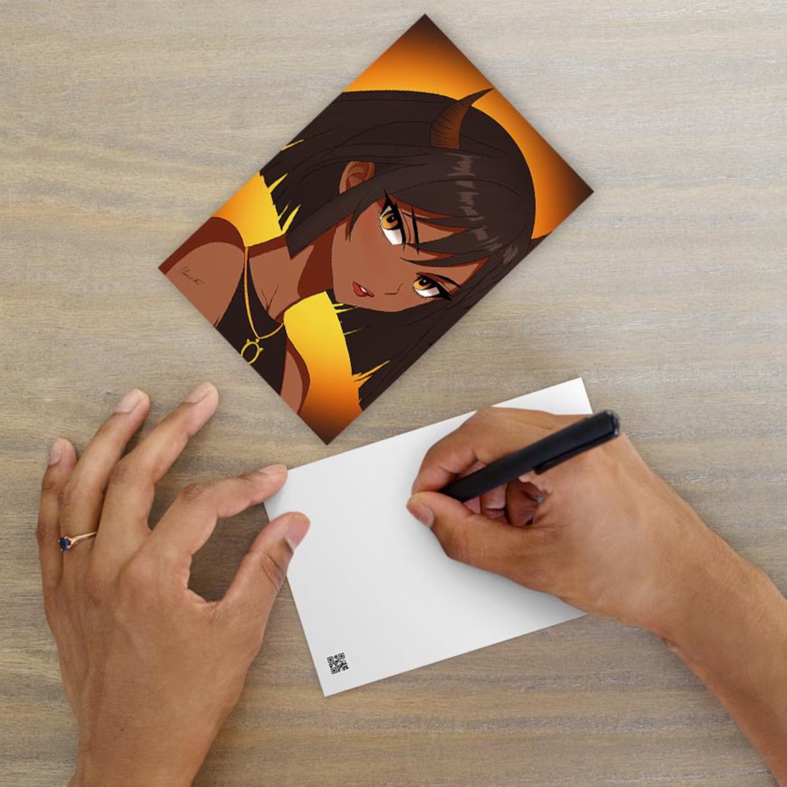 Illustrated Manga Zodiac Postcards | Anime Art Portraits | Blank Inside