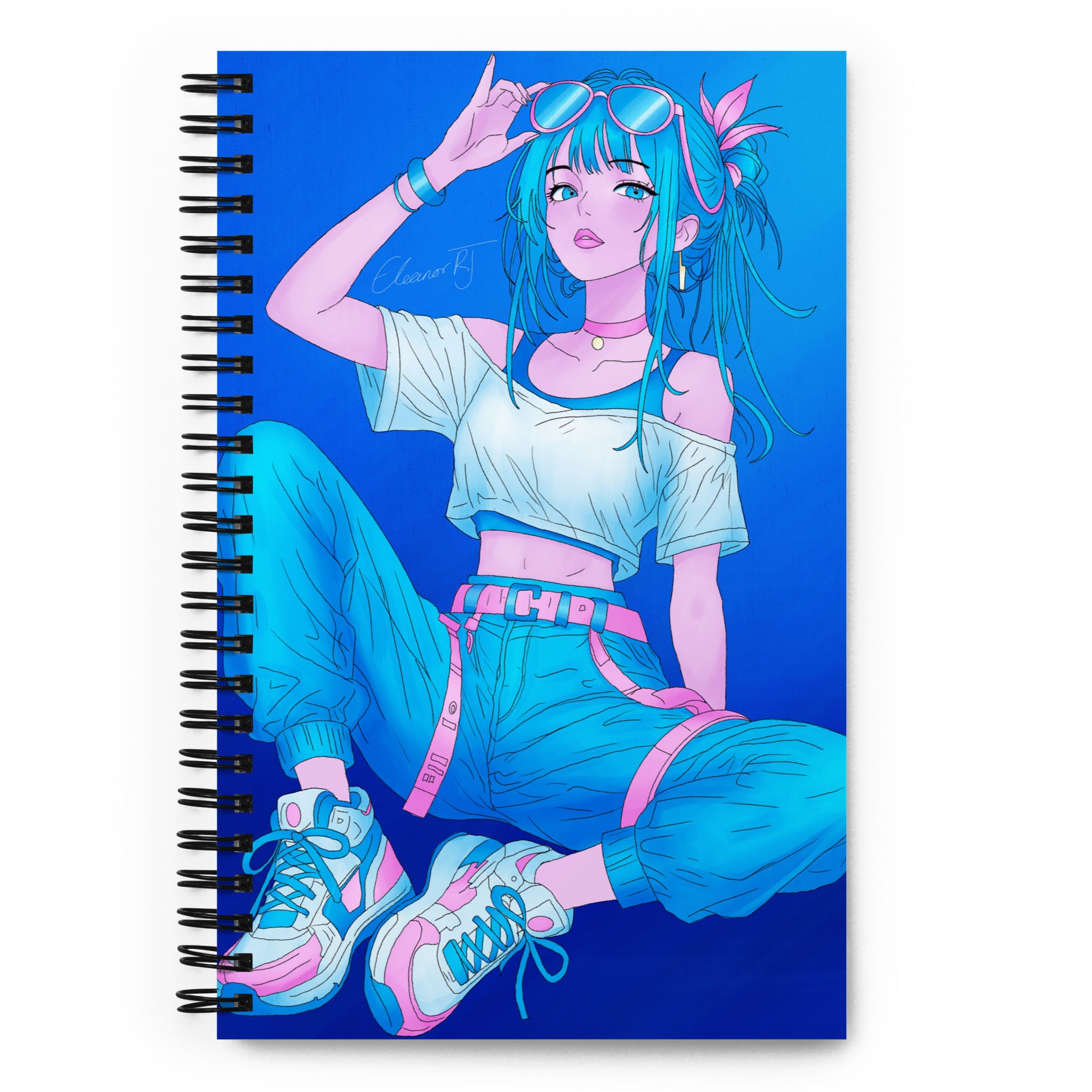 Manga Character Journal | Hand Illustrated Spiral Notebook | Anime Character Art