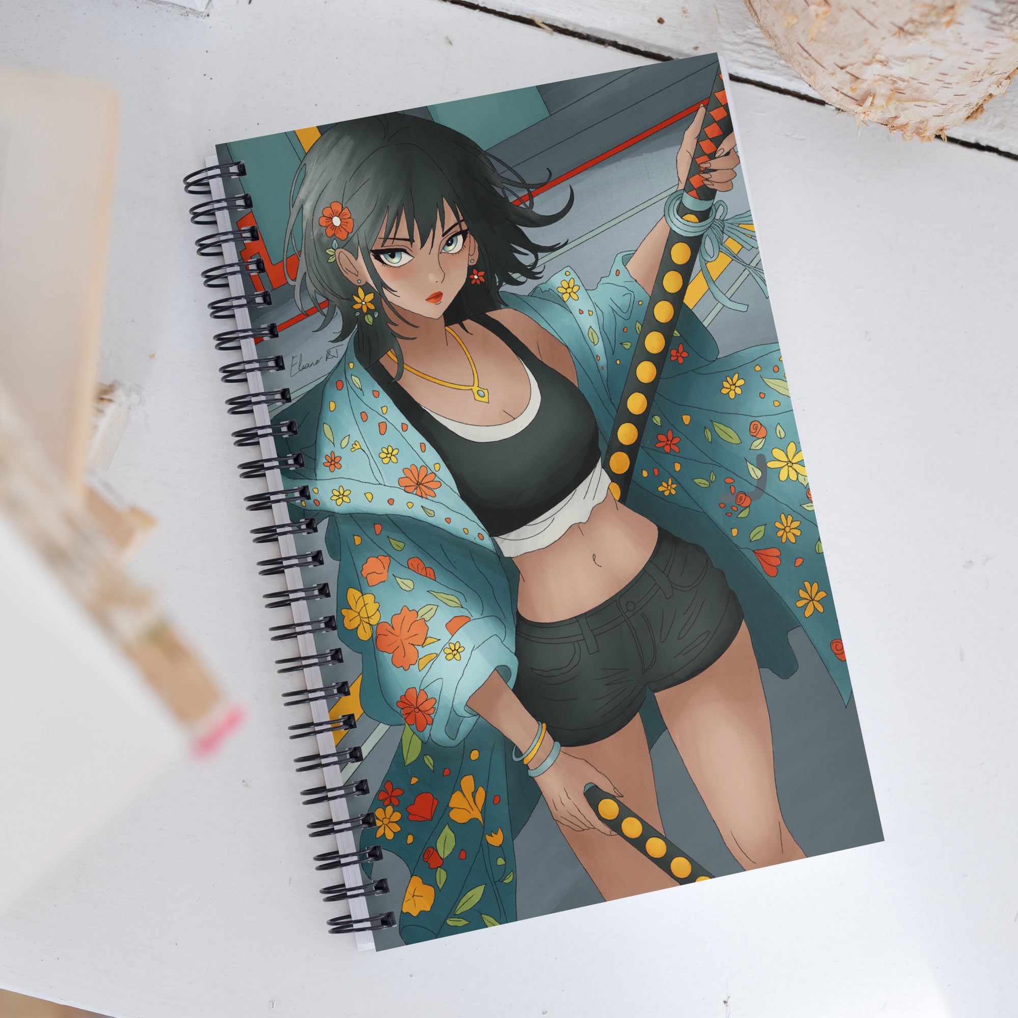 Manga Character Journal | Hand Illustrated Spiral Notebook | Anime Character Art