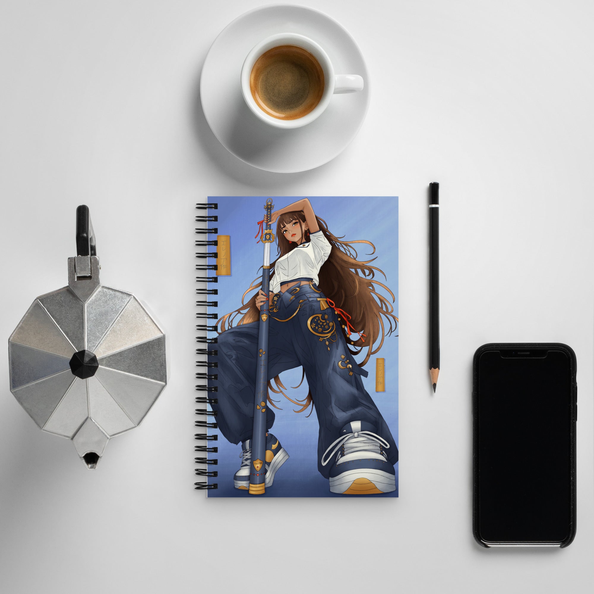 Manga Character Notebook | Hand Illustrated Journal | Anime Character Art