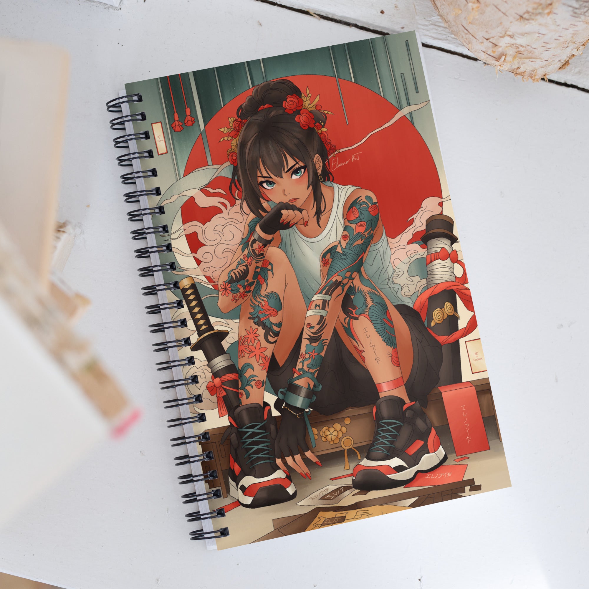 Manga Character Notebook | Hand Illustrated Journal | Anime Character Art