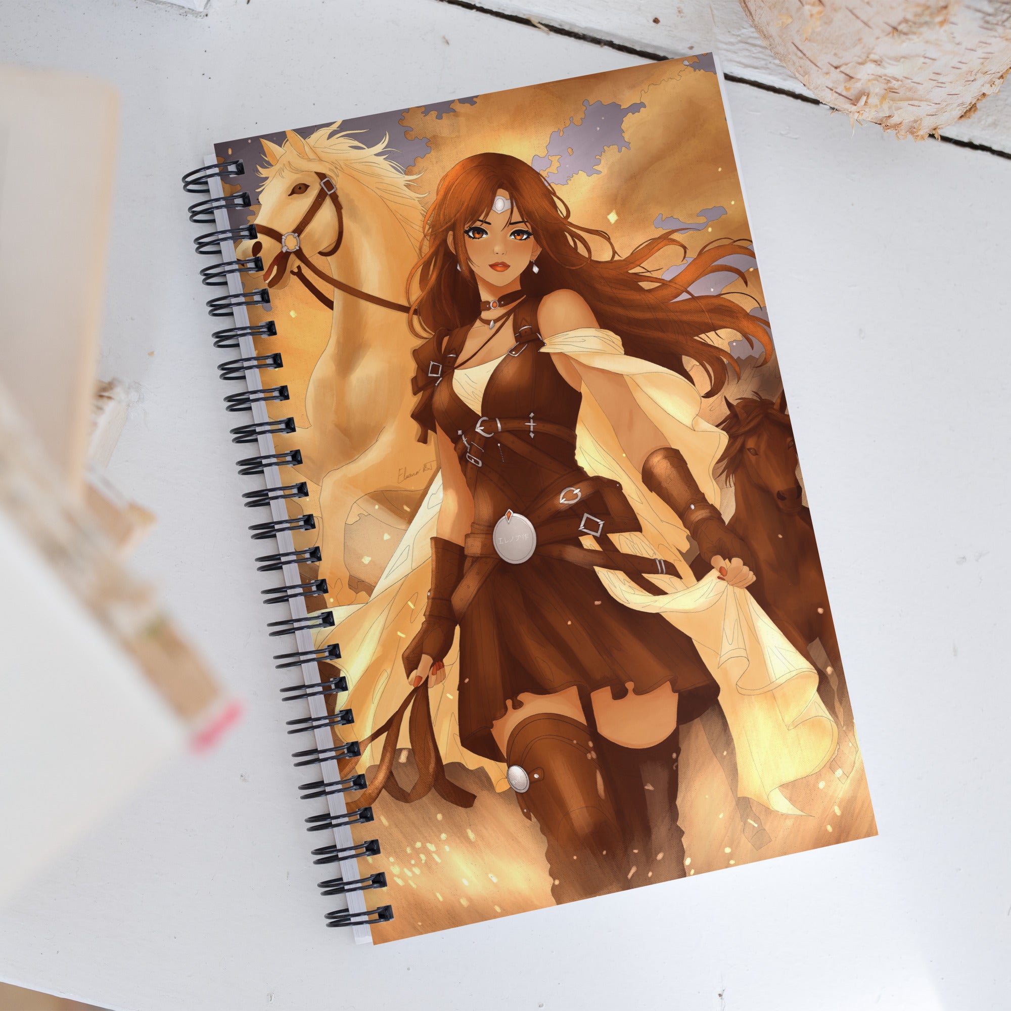 Lunar New Year Manga Notebook | Hand Illustrated Journal | Anime Character Art | Year of the Horse, Tiger