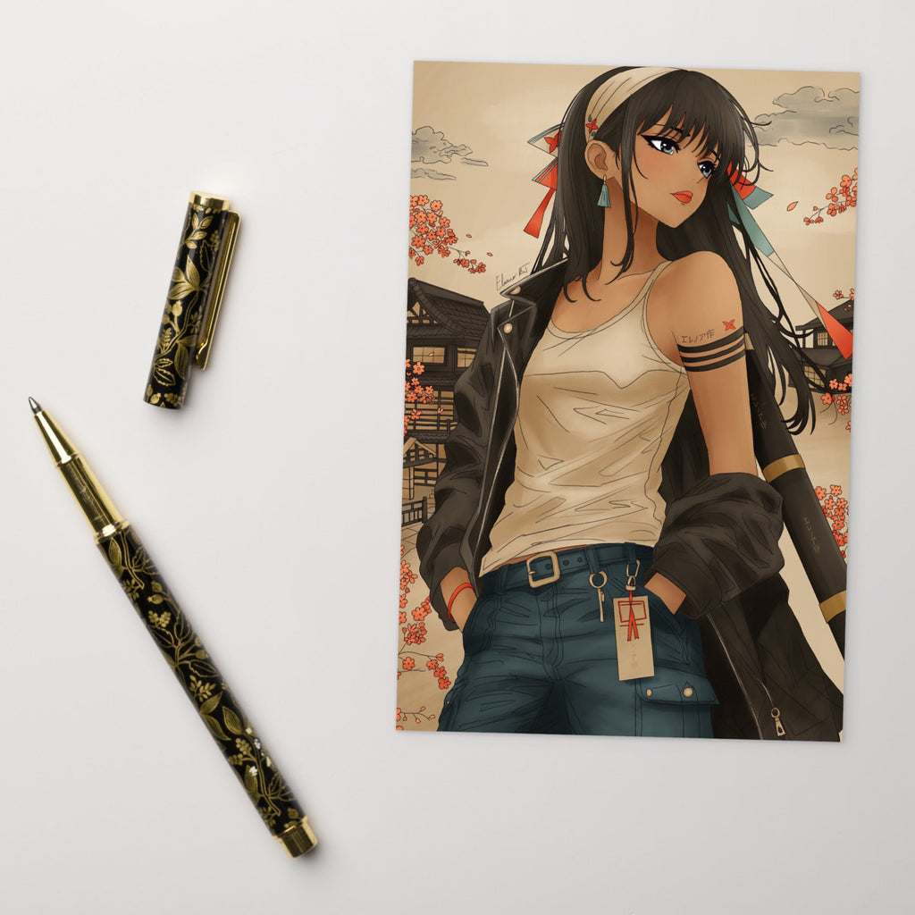 Illustrated Manga Greeting Cards | Anime Art Portraits | Blank Inside