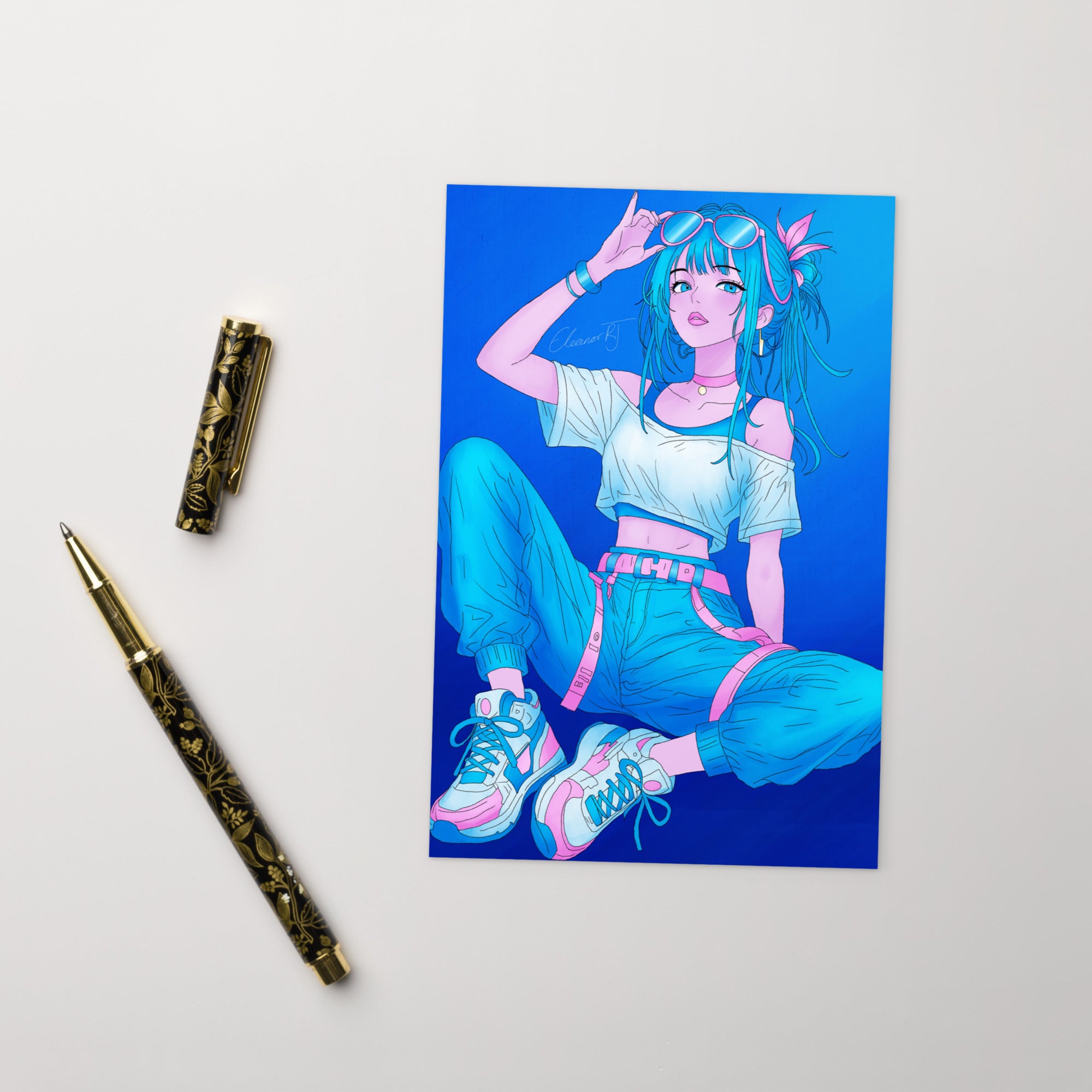 Illustrated Manga Character Postcards | Anime Art Portraits | Blank Inside