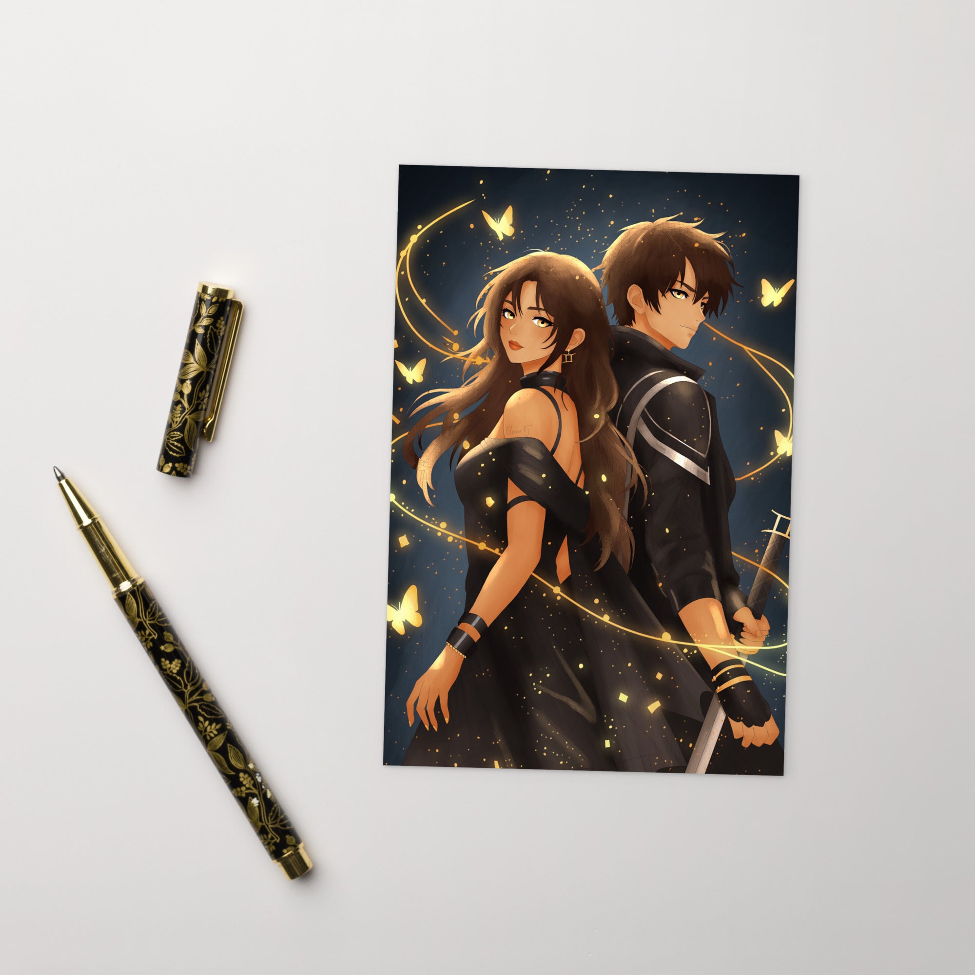 Illustrated Manga Character Postcards | Anime Art Portraits | Blank Inside