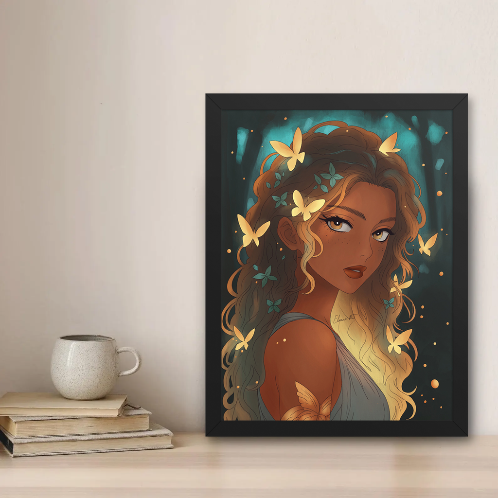 Framed Virgo Anime Print | Manga Zodiac Astrology Wall Art