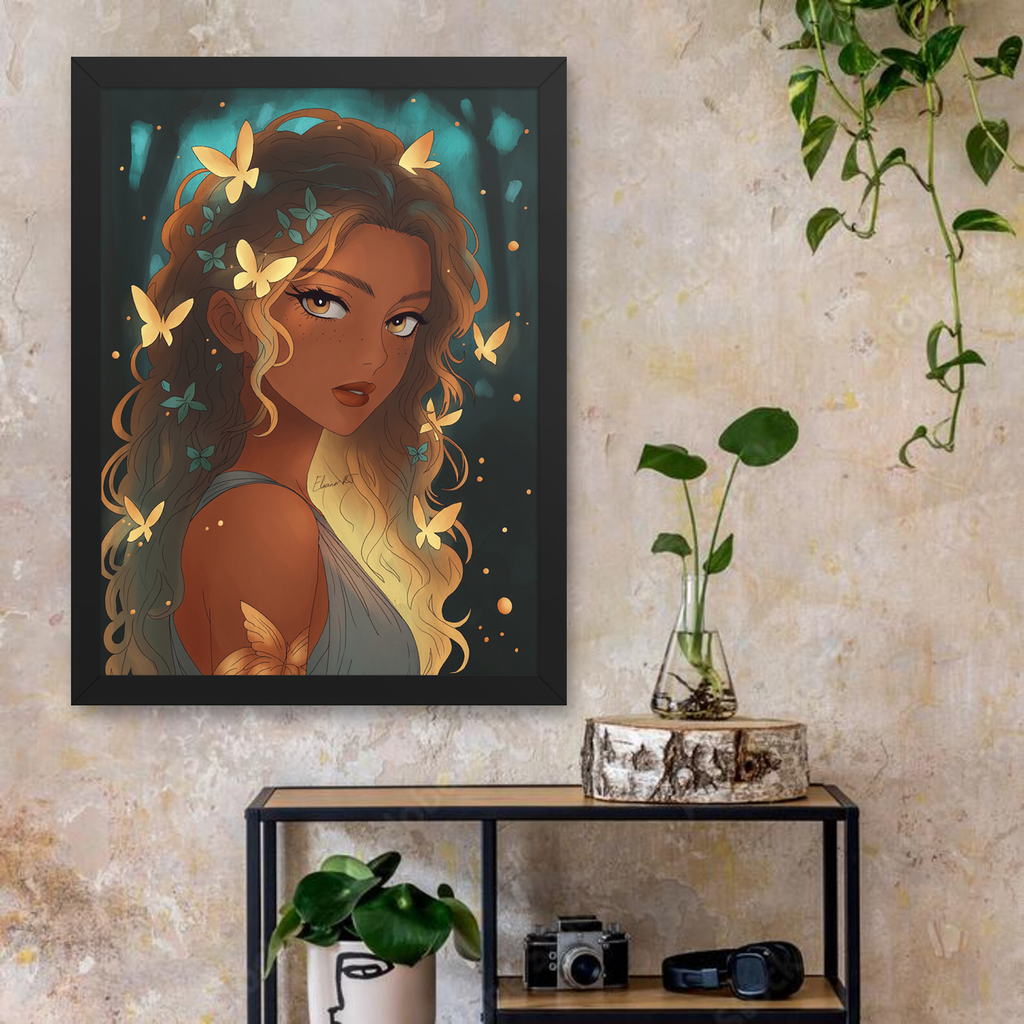 Framed Virgo Anime Print | Manga Zodiac Astrology Wall Art