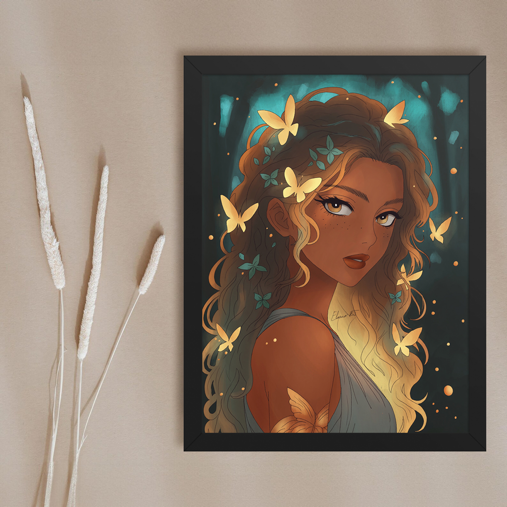 Framed Virgo Anime Print | Manga Zodiac Astrology Wall Art