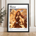 Framed Lunar New Year Art Print | Manga Zodiac Poster | Year of the Horse, Tiger